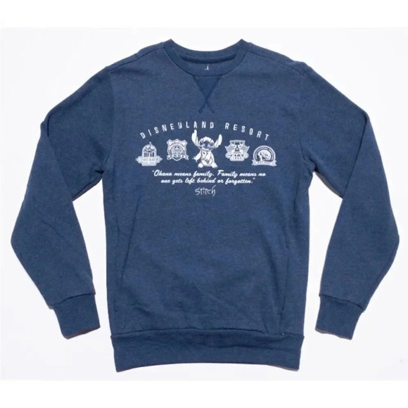 Disneyland Resort Disney Stitch Crewneck Pullover Ohana Sweatshirt size M - Picture 1 of 10